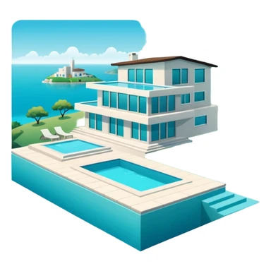 modern house on the hill, with a pool ON THE HILL WITH VIEW OF THE CITY sticker