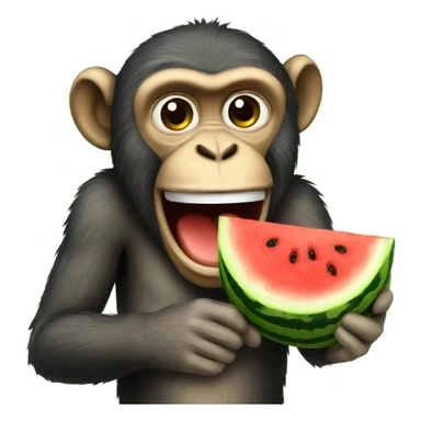 Monkey with watermelon  sticker