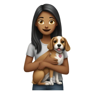 Girl bring a dog  sticker