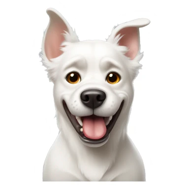 Angry white dog sticking his tongue out sticker