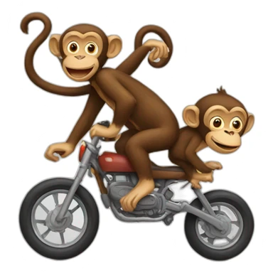 a monkey riding another monkey from the side sticker