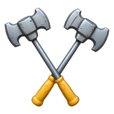 croisement de 2 marteaux (en mode duel, qui des deux va gagner) sticker
