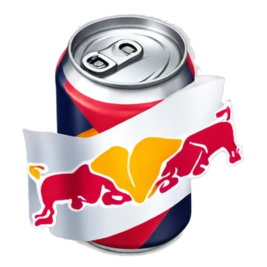 red bull can white sticker
