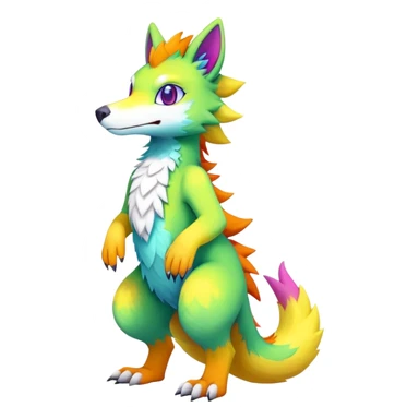  Colorful Kawaii Sergal FurSona Fakemon Full Body sticker