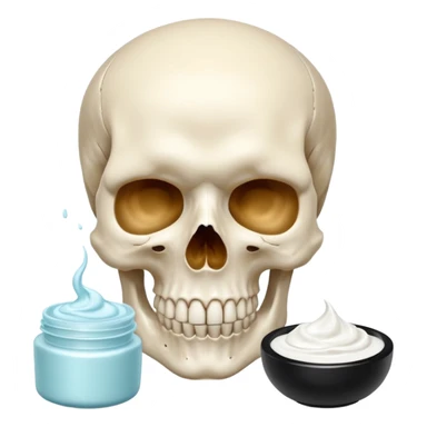 teschio che fa la skincare sticker