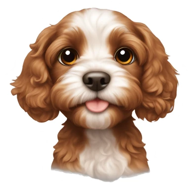 puppy cavoodle brown red boy sticker