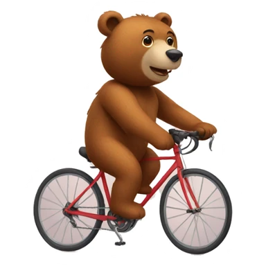 an emoji bear cycling sticker