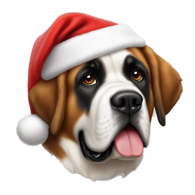Saint Bernard wearing a Santa hat ￼ sticker