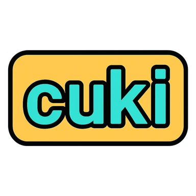 modern, clean text image with the word 'cuki' centered, correct spelling, no emoji or face sticker