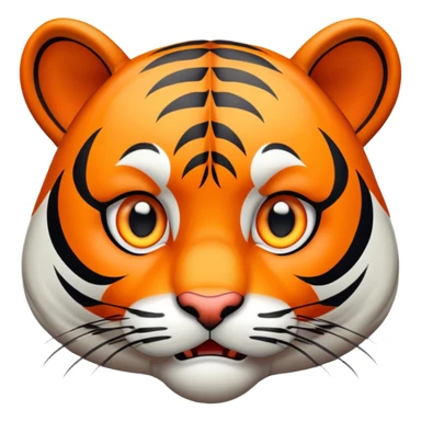 scared terrified tiger face with wide eyes for Twitch emote sticker