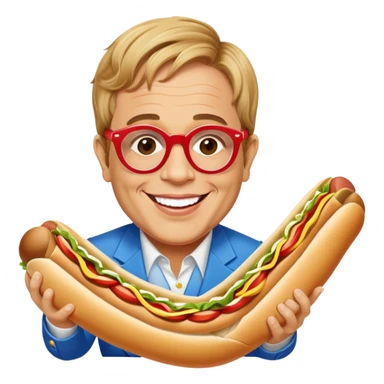 elton john eating a foot long sub sticker