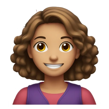 smiling girl with brown hair with fireworks in the background  sticker