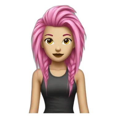 woman punk hair pink sticker