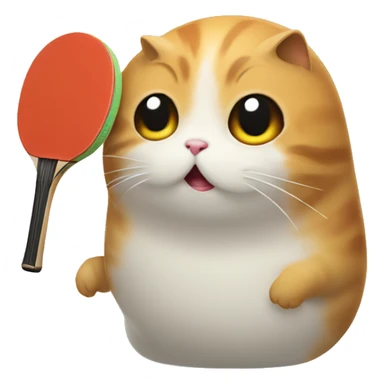 the meow blob emoji with a table tennis racket on its head sticker