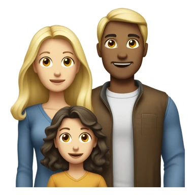 A family of four with a skinny brunette man, a blonde long haired woman, a 6 year old slim boy and a 2 year old chunky brunette boy sticker