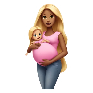 Pregnant Barbie having a baby sticker