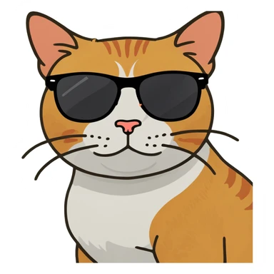 Cat with sunglasses sticker