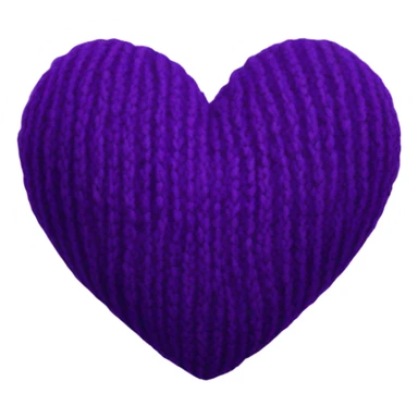 Dark purple knitted heart sticker