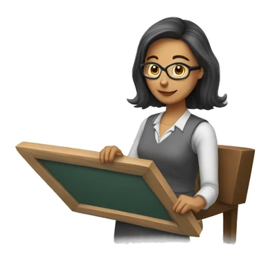 Una profesora con una pizarra  sticker