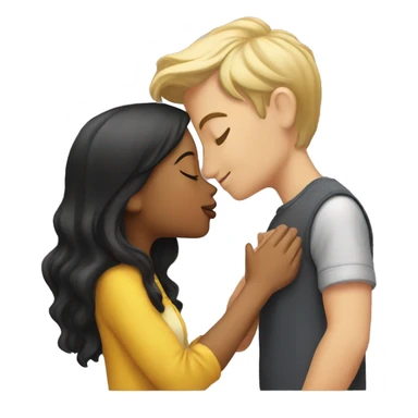 boy kissing a beautiful girl  sticker