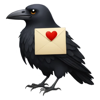 crow presenting a loveletter sticker