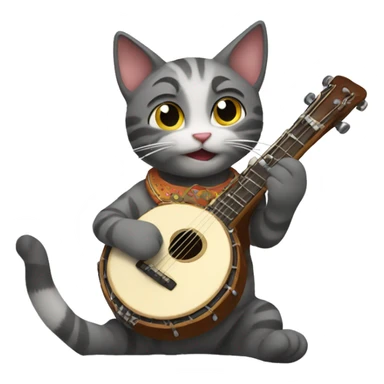 Cat playing a banjo sticker