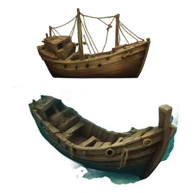 Shipwrecked boat at the bottom of the ocean  sticker