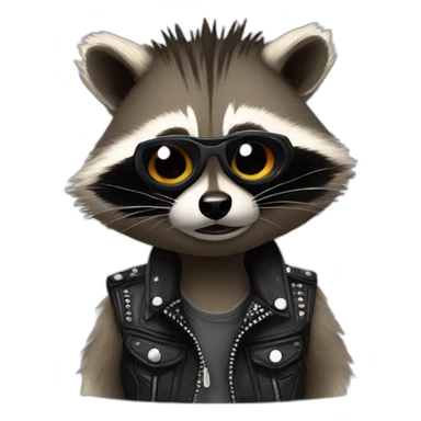 Punk rock style raccoon sticker