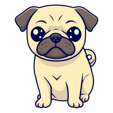 Pug negro sticker