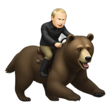 putin ride wid bear sticker