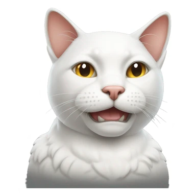 Muscular white cat soccer sticker