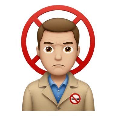 no smoking sign with a man sticker