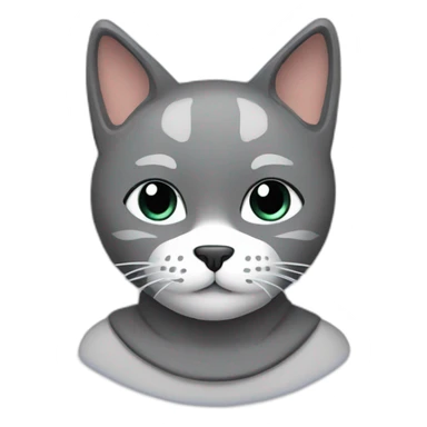 gray cat wearing face mask sticker