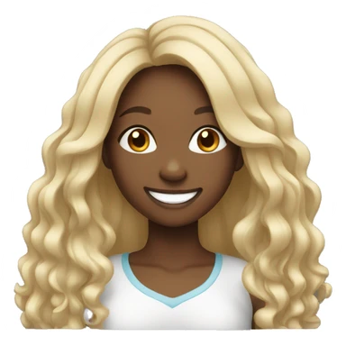 Happy smile black girl with long hair  sticker