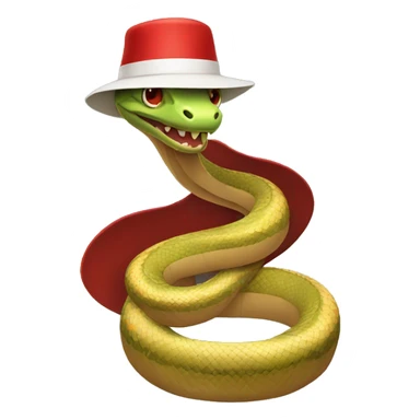 snake whit a red hat  sticker