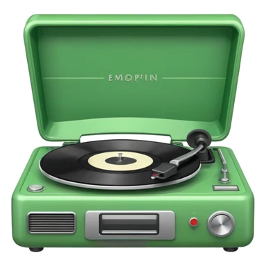 green record player sticker