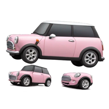 light pink Mini Cooper sticker