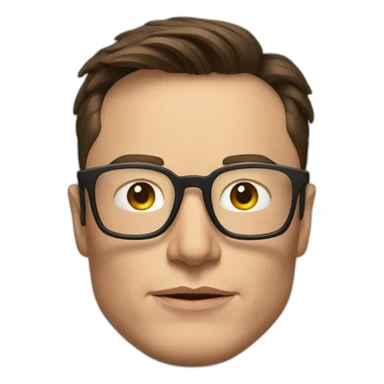 Elon Musk with tug glasses  sticker
