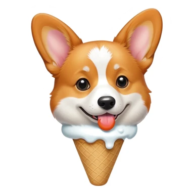Corgi eating ice cream  sticker