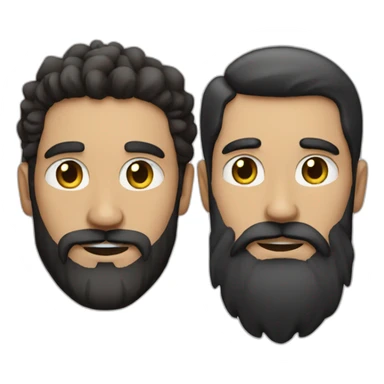 Two latin Bearded Men with a black and white cat sticker