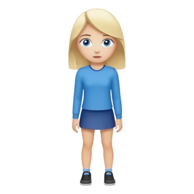 blue eyes blonde girl TRYING TO GET SOMEONES ATTENTION FULL BODY STANDING UP sticker