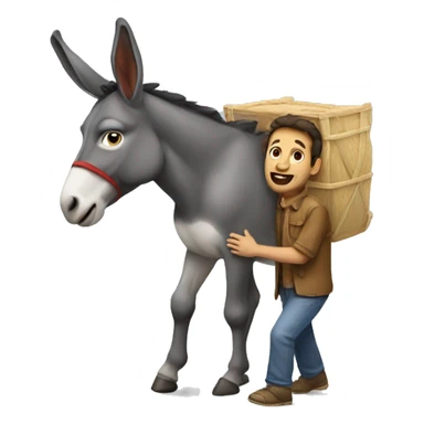 Donkey carrying a human sticker