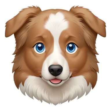 white and light brown australian shepherd with blue eyes sticker