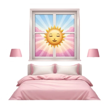 Aesthetic sun rays from window in pink bedroom sticker