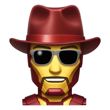 Iron man with hat sticker
