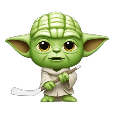 Yoda qui fait du hockey sur glace sticker