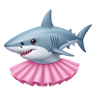 Shark with tutu sticker