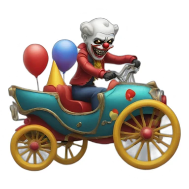 The classic death riding a clown car sticker