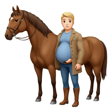 pregnant man body with horse sticker