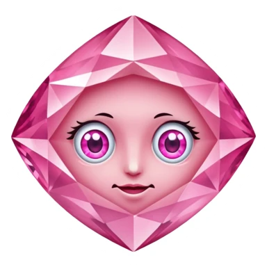 pink diamond with eyes, no mouth, very shiny sticker